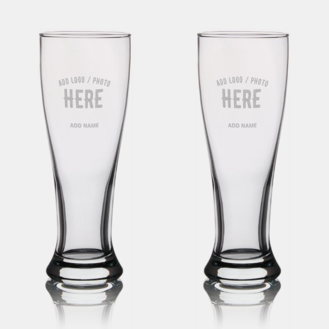 STYLISH MODERN CUSTOMIZABLE CLEAR VERIFIED BRANDED PILSNER GLASS (Glassware)