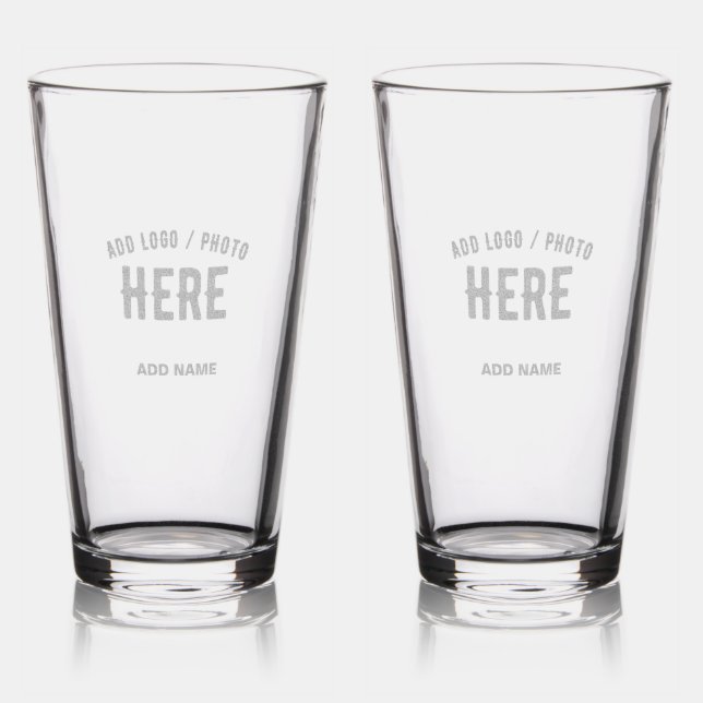 STYLISH MODERN CUSTOMIZABLE CLEAR VERIFIED BRANDED PINT GLASS (Glassware)