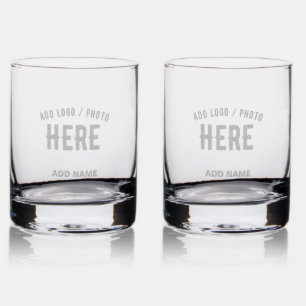 STYLISH MODERN CUSTOMIZABLE CLEAR VERIFIED BRANDED ROCKS GLASS