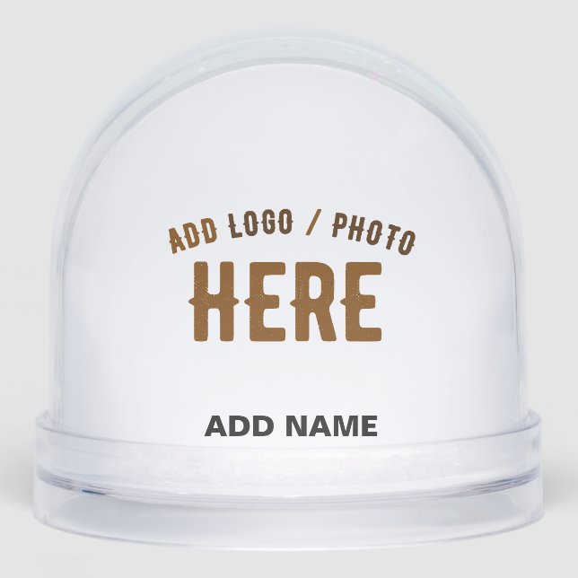 STYLISH MODERN CUSTOMIZABLE CLEAR VERIFIED BRANDED SNOW GLOBE (Front)