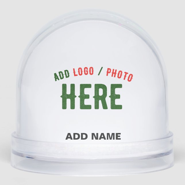 STYLISH MODERN CUSTOMIZABLE CLEAR VERIFIED BRANDED SNOW GLOBE (Front)
