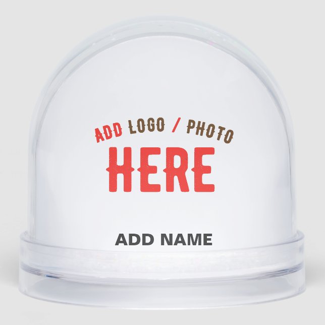 STYLISH MODERN CUSTOMIZABLE CLEAR VERIFIED BRANDED SNOW GLOBE (Front)