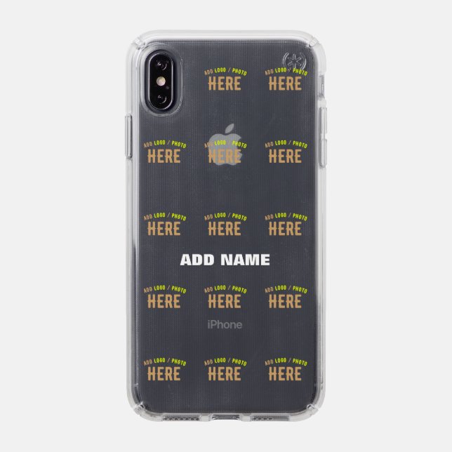 STYLISH MODERN CUSTOMIZABLE CLEAR VERIFIED BRANDED SPECK iPhone XS MAX CASE (Front (Black Phone))