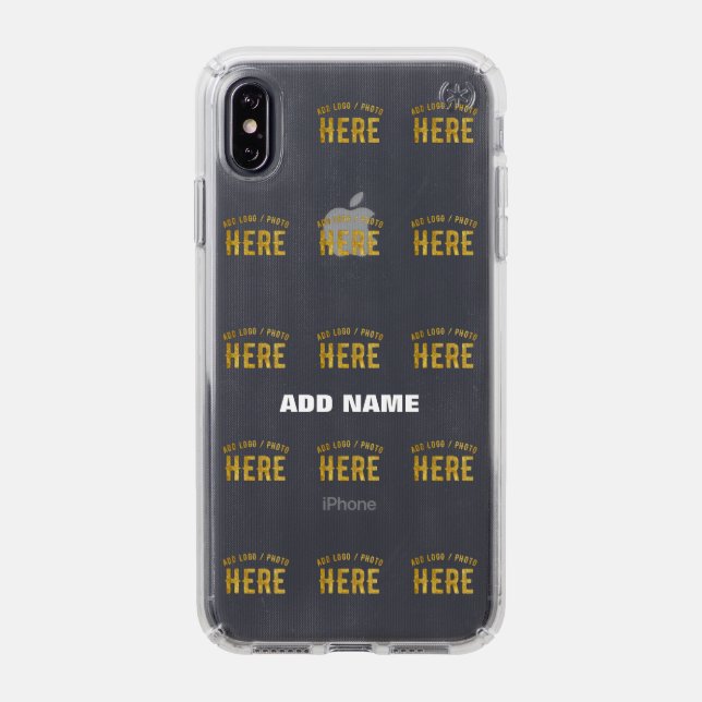 STYLISH MODERN CUSTOMIZABLE CLEAR VERIFIED BRANDED SPECK iPhone XS MAX CASE (Front (Black Phone))