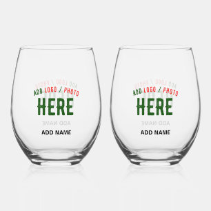 STYLISH MODERN CUSTOMIZABLE CLEAR VERIFIED BRANDED STEMLESS WINE GLASS