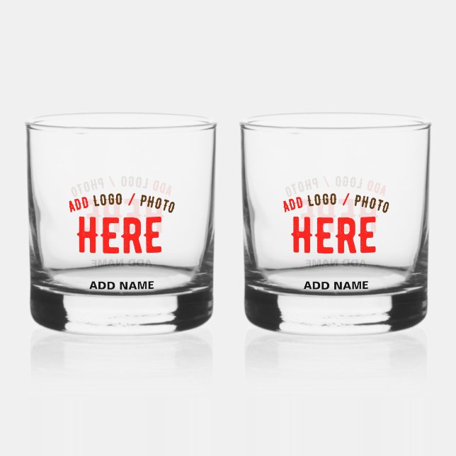 STYLISH MODERN CUSTOMIZABLE CLEAR VERIFIED BRANDED WHISKEY GLASS (Front)