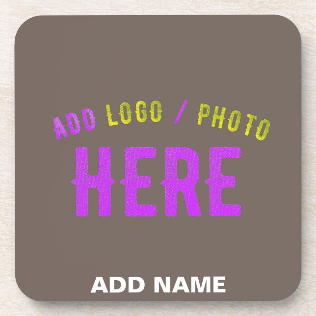 STYLISH MODERN CUSTOMIZABLE COFFEE VERIFIED BRAND BEVERAGE COASTER (Front)