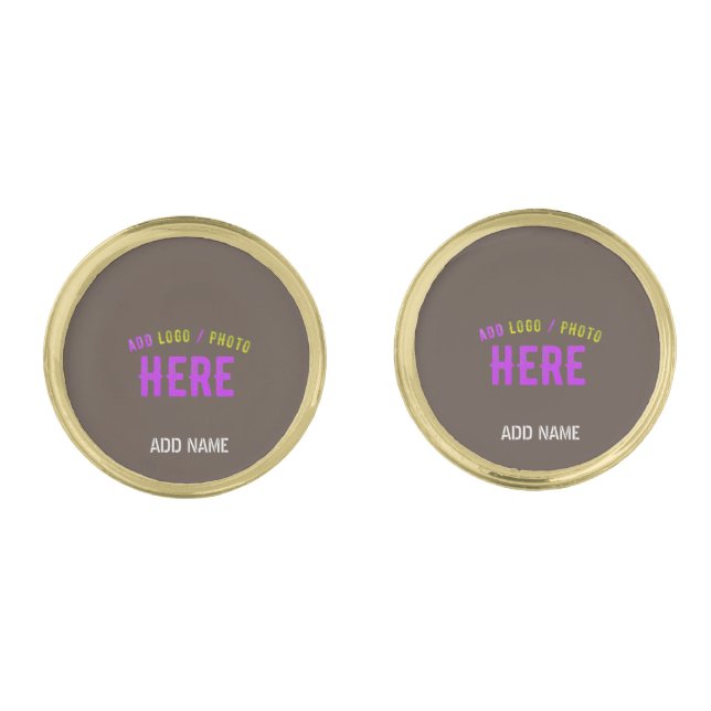 STYLISH MODERN CUSTOMIZABLE COFFEE VERIFIED BRAND CUFFLINKS (Front)