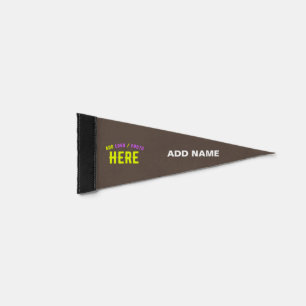 STYLISH MODERN CUSTOMIZABLE COFFEE VERIFIED BRAND PENNANT FLAG