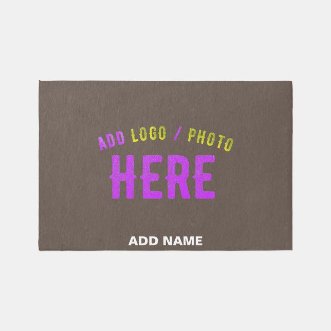 STYLISH MODERN CUSTOMIZABLE COFFEE VERIFIED BRAND RUG (Front)