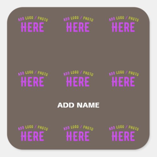 STYLISH MODERN CUSTOMIZABLE COFFEE VERIFIED BRAND SQUARE STICKER