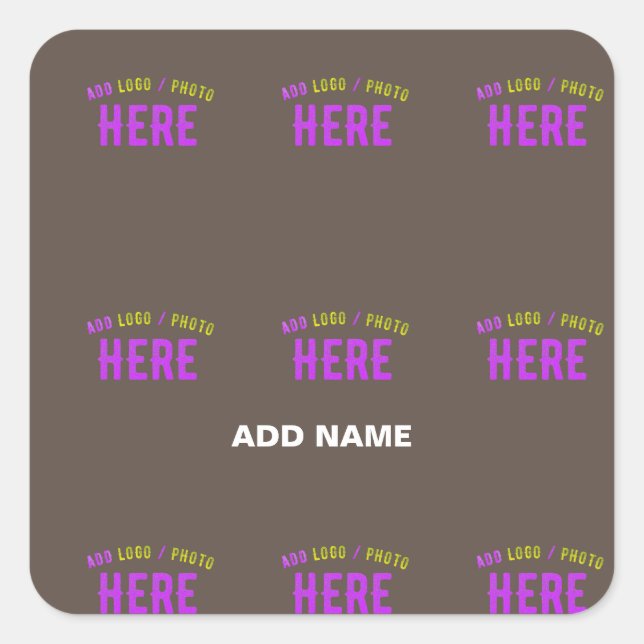 STYLISH MODERN CUSTOMIZABLE COFFEE VERIFIED BRAND SQUARE STICKER (Front)