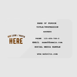 STYLISH MODERN CUSTOMIZABLE COOL VERIFIED BRANDED CLEAR BUSINESS CARDS