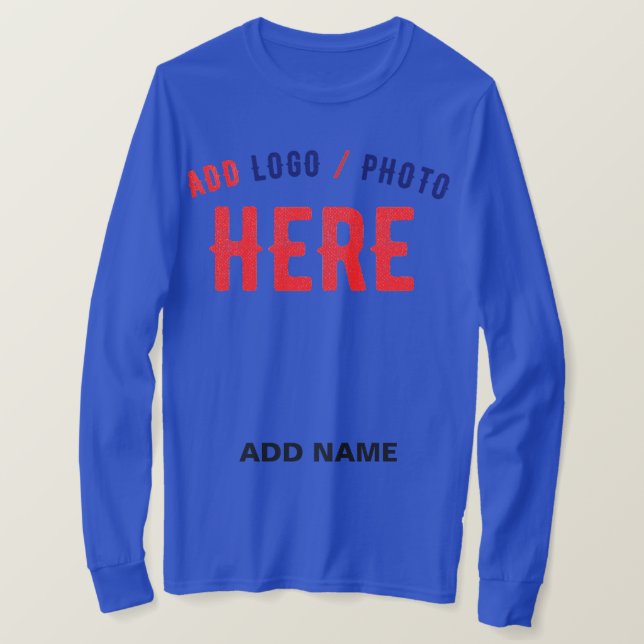 STYLISH MODERN CUSTOMIZABLE DEEP ROYAL BLUE BRAND T-Shirt (Design Front)