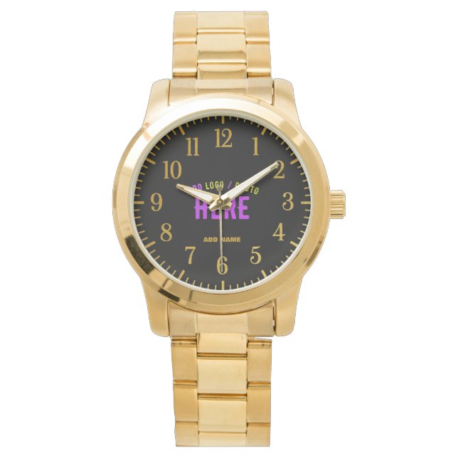 STYLISH MODERN CUSTOMIZABLE GOLDEN VERIFIED BRAND WATCH (Front)