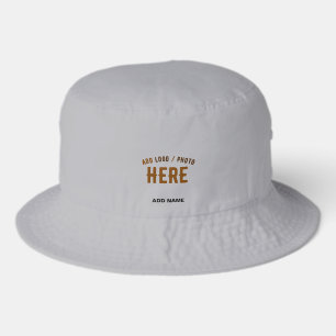 STYLISH MODERN CUSTOMIZABLE GREY VERIFIED BRANDED BUCKET HAT