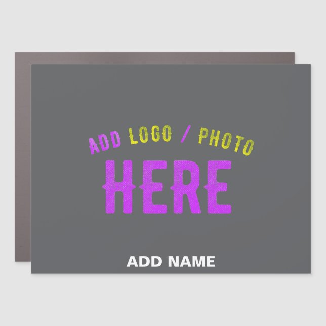 STYLISH MODERN CUSTOMIZABLE GREY VERIFIED BRANDED CAR MAGNET (Front)