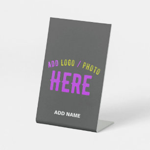 STYLISH MODERN CUSTOMIZABLE GREY VERIFIED BRANDED PEDESTAL SIGN