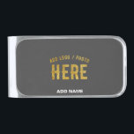 STYLISH MODERN CUSTOMIZABLE GREY VERIFIED BRANDED SILVER FINISH MONEY CLIP<br><div class="desc">THIS IS A DESIGN FITTING FOR CUSTOMERS.YOU CAN CHANGE, RESIZE OR ADD LOGO, PHOTO, TEXT AND COLOURS THE WAY YOU LIKE.THANK YOU.</div>