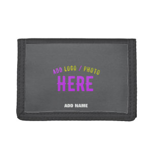 STYLISH MODERN CUSTOMIZABLE GREY VERIFIED BRANDED TRI-FOLD WALLET