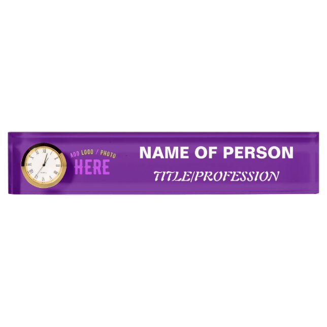 STYLISH MODERN CUSTOMIZABLE INDIGO VERIFIED BRAND DESK NAME PLATE (Front)