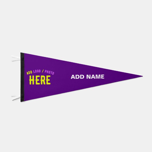 STYLISH MODERN CUSTOMIZABLE INDIGO VERIFIED BRAND PENNANT FLAG (Front)