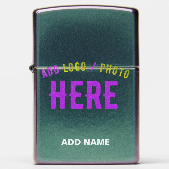 STYLISH MODERN CUSTOMIZABLE IRIDESCENT GREEN BRAND ZIPPO LIGHTER (Front)