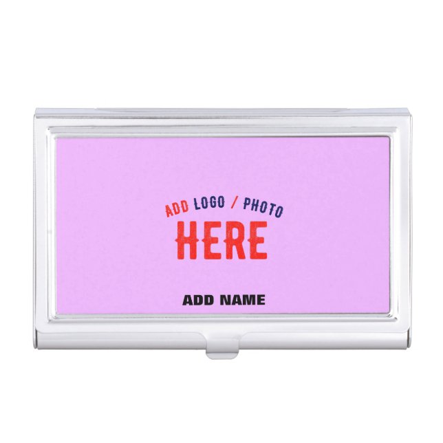 STYLISH MODERN CUSTOMIZABLE MAUVE VERIFIED BRANDED BUSINESS CARD CASE (Front)