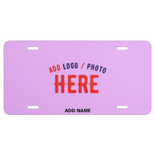 STYLISH MODERN CUSTOMIZABLE MAUVE VERIFIED BRANDED LICENSE PLATE