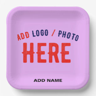 STYLISH MODERN CUSTOMIZABLE MAUVE VERIFIED BRANDED PAPER PLATES