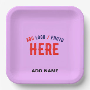 STYLISH MODERN CUSTOMIZABLE MAUVE VERIFIED BRANDED PAPER PLATES