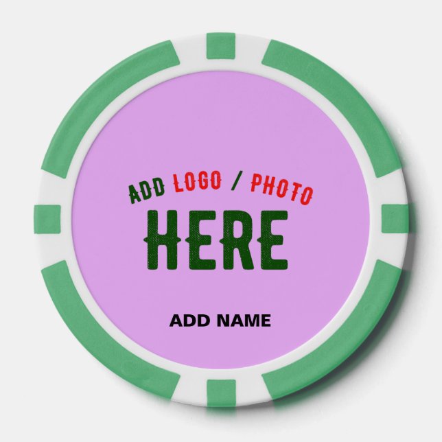 STYLISH MODERN CUSTOMIZABLE MAUVE VERIFIED BRANDED POKER CHIPS (Front)