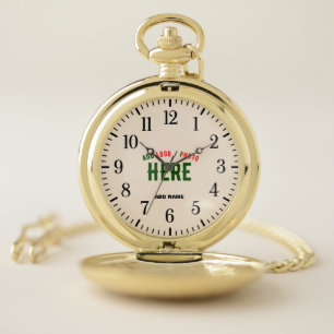 STYLISH MODERN CUSTOMIZABLE NATURAL GOLDEN BRANDED POCKET WATCH