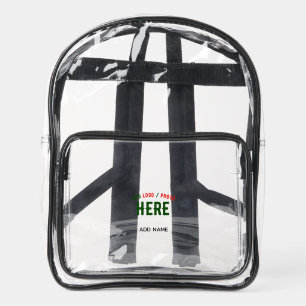 STYLISH MODERN CUSTOMIZABLE NICE VERIFIED BRANDED CLEAR BACKPACK