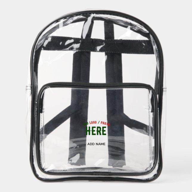STYLISH MODERN CUSTOMIZABLE NICE VERIFIED BRANDED CLEAR BACKPACK  (Front)