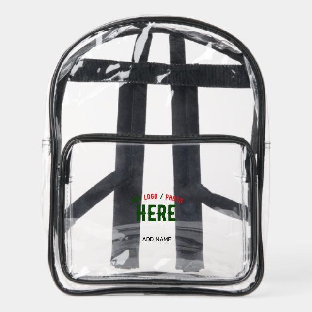 STYLISH MODERN CUSTOMIZABLE NICE VERIFIED BRANDED CLEAR BACKPACK  (Front)