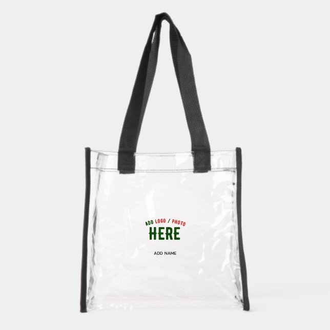 STYLISH MODERN CUSTOMIZABLE NICE VERIFIED BRANDED CLEAR TOTE BAG  (Front)