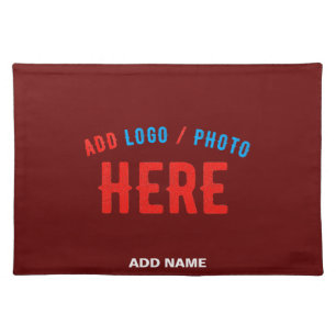 STYLISH MODERN CUSTOMIZABLE OXBLOOD VERIFIED BRAND CLOTH PLACEMAT