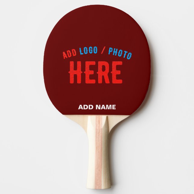 STYLISH MODERN CUSTOMIZABLE OXBLOOD VERIFIED BRAND PING PONG PADDLE (Front)