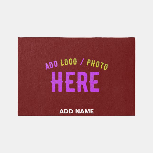 STYLISH MODERN CUSTOMIZABLE OXBLOOD VERIFIED BRAND RUG (Front)