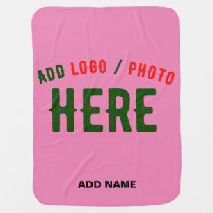 STYLISH MODERN CUSTOMIZABLE PINK VERIFIED BRANDED BABY BLANKET