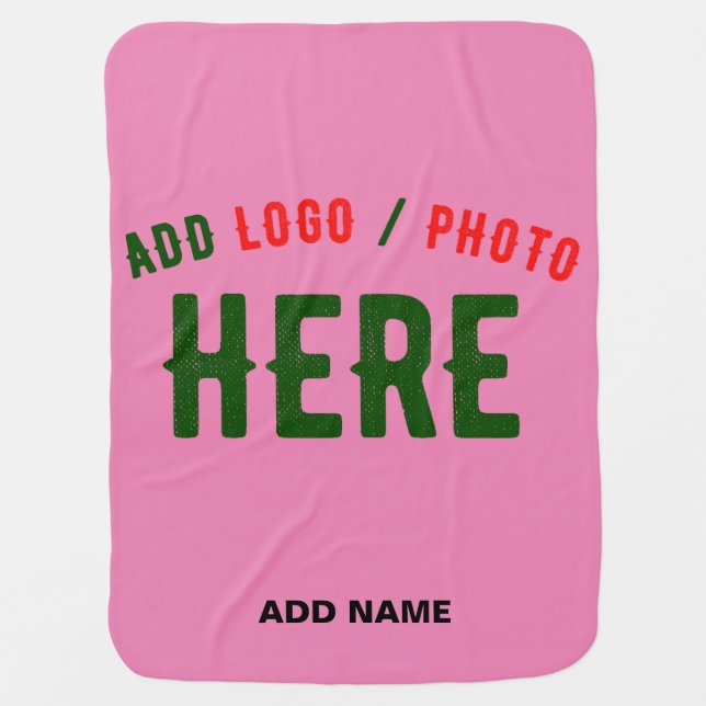 STYLISH MODERN CUSTOMIZABLE PINK VERIFIED BRANDED BABY BLANKET (Front)