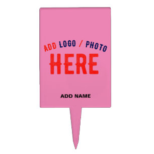 STYLISH MODERN CUSTOMIZABLE PINK VERIFIED BRANDED CAKE TOPPER