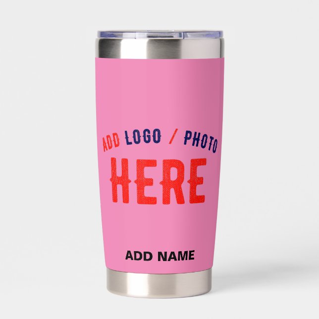 STYLISH MODERN CUSTOMIZABLE PINK VERIFIED BRANDED INSULATED TUMBLER (Front)