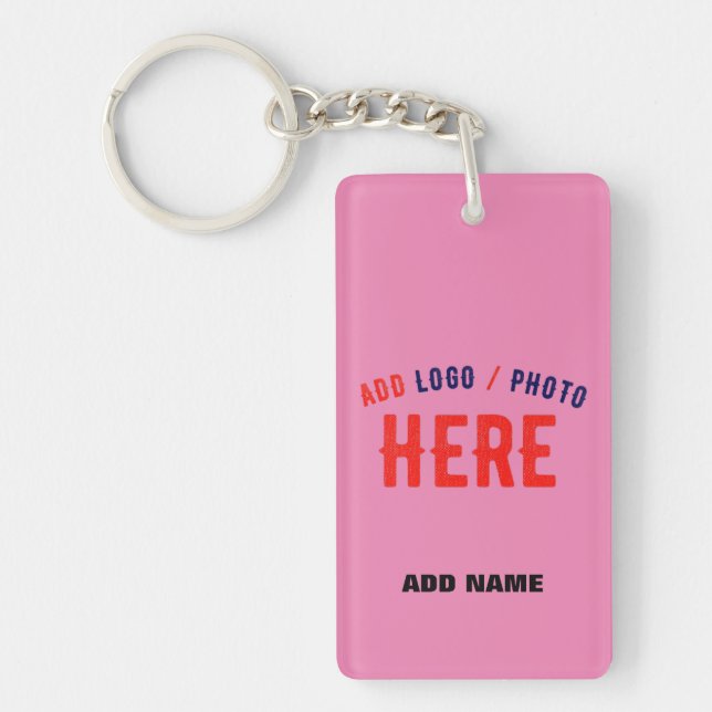 STYLISH MODERN CUSTOMIZABLE PINK VERIFIED BRANDED KEYCHAIN (Front)