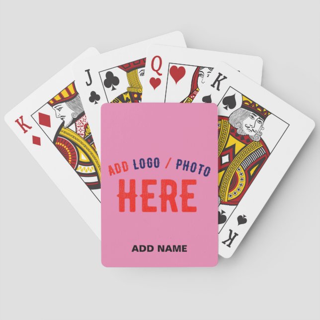 STYLISH MODERN CUSTOMIZABLE PINK VERIFIED BRANDED POKER CARDS (Back)