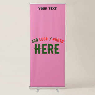 STYLISH MODERN CUSTOMIZABLE PINK VERIFIED BRANDED RETRACTABLE BANNER