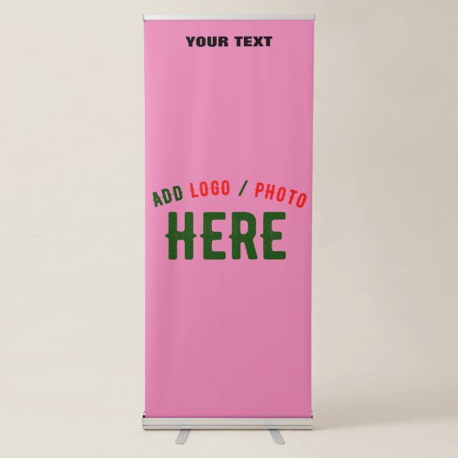STYLISH MODERN CUSTOMIZABLE PINK VERIFIED BRANDED RETRACTABLE BANNER (Front)