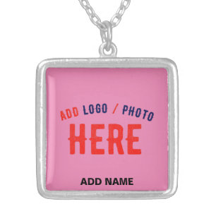 STYLISH MODERN CUSTOMIZABLE PINK VERIFIED BRANDED SILVER PLATED NECKLACE