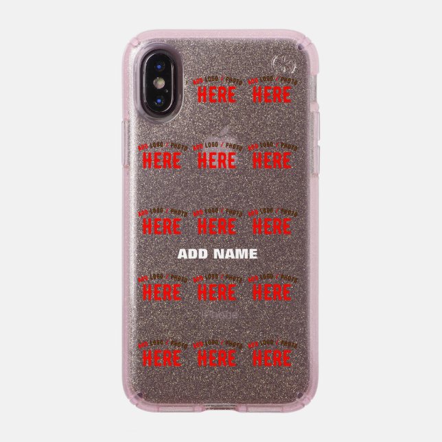 STYLISH MODERN CUSTOMIZABLE PINK VERIFIED BRANDED SPECK iPhone XS CASE (Front (Black Phone))